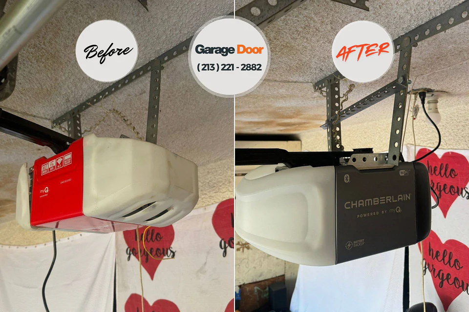 Before and after: garage door repair Navy Yard City, WA
